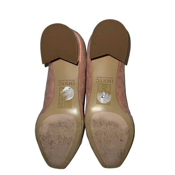 IMNYC Isaac Mizrahi Julia Moyen Square Toe Pink Suede Block Heels Size 9 - Picture 7 of 10